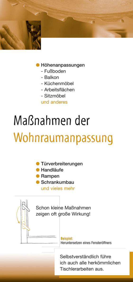 Ralf Sawatzki - Tischlerei f&uuml;r jede Lebenslage - Barrierefreie Wohnraumgestaltung